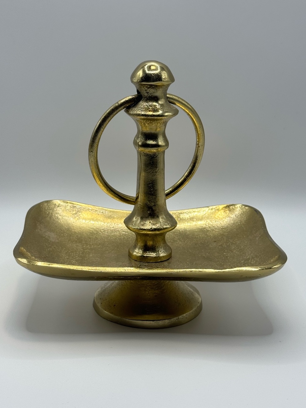 Vintage Metal Trinket Dish with Handle